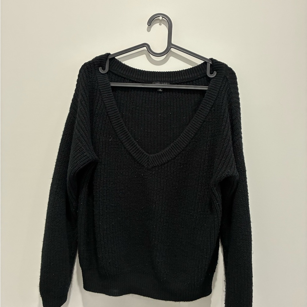 Dynamite Black V-Neck Sweater for Women